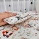 Комплект в коляску: простирадло+подушка Oh My Kids "Зайчики Лисички"