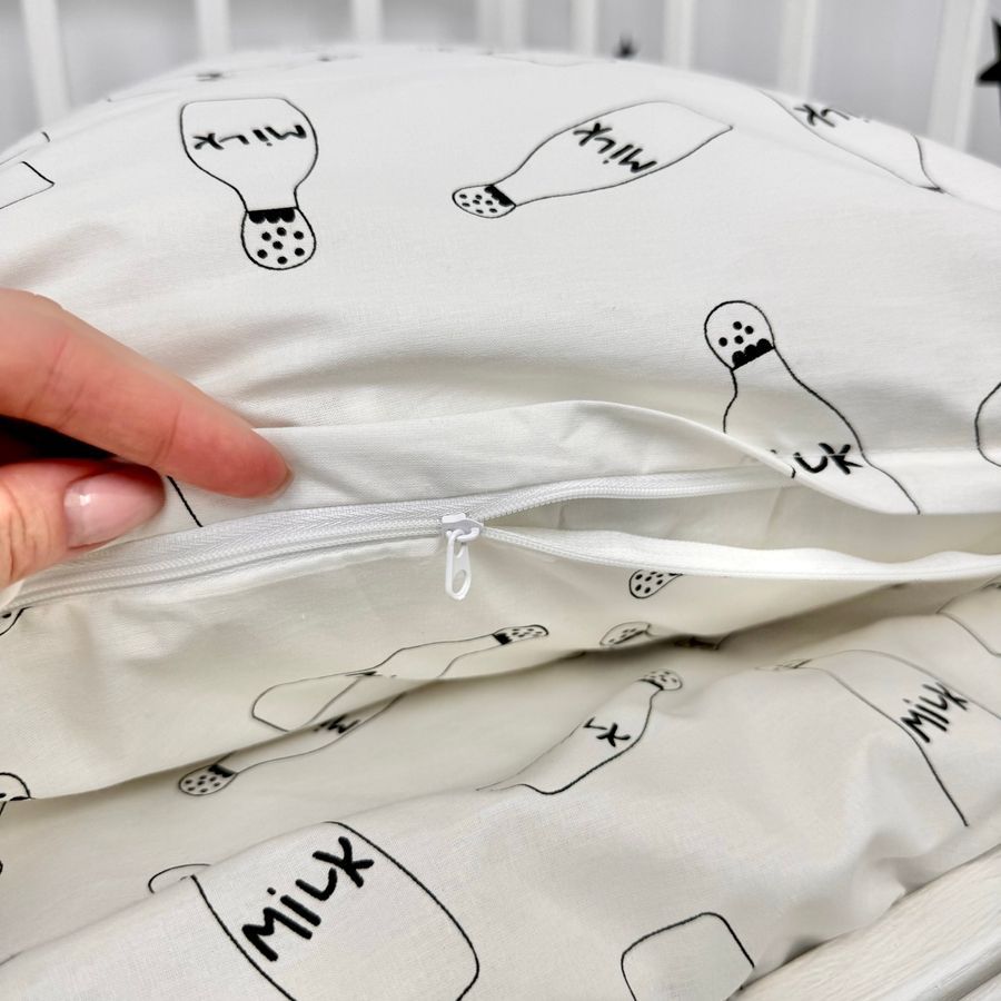 Постільна білизна в дитяче ліжечко 120х60 см Oh My Kids &laquo;Milk Bottles&raquo;