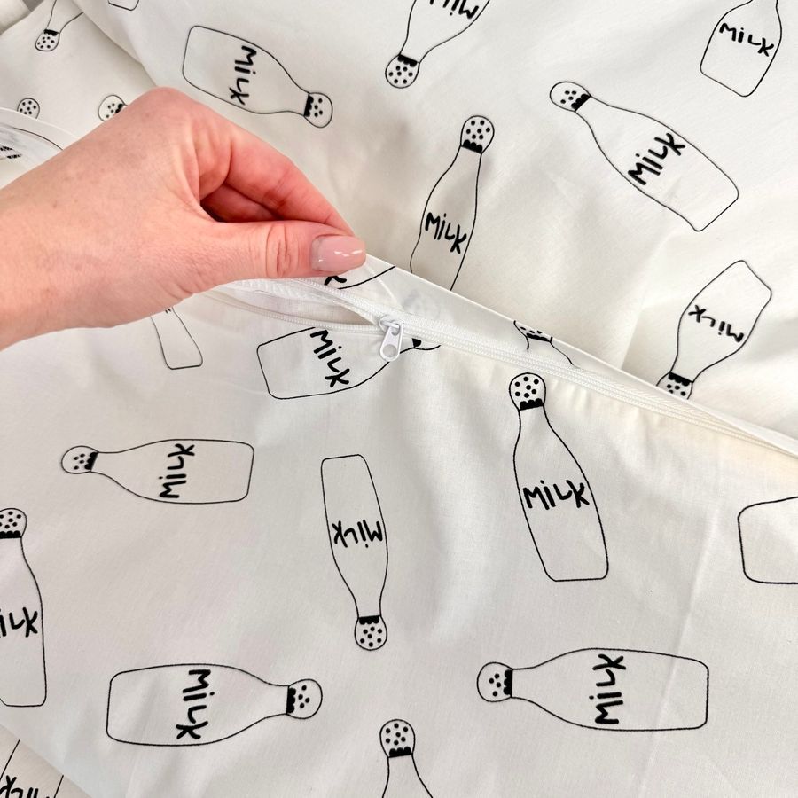 Постільна білизна в дитяче ліжечко 120х60 см Oh My Kids &laquo;Milk Bottles&raquo;