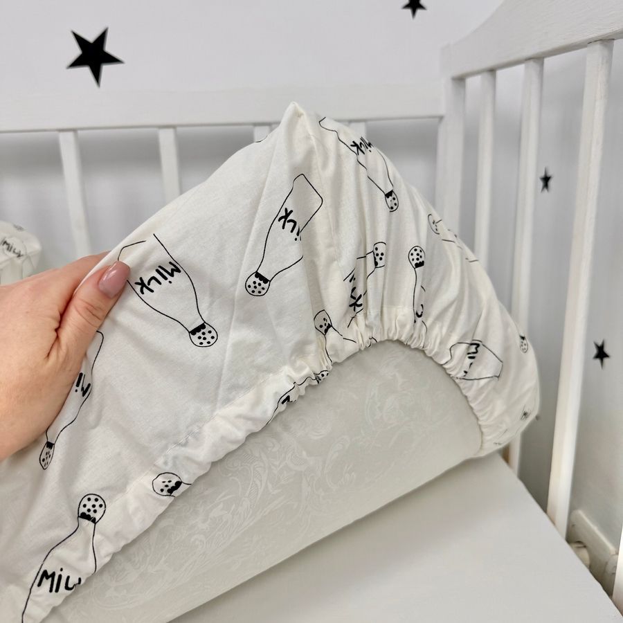 Постільна білизна в дитяче ліжечко 120х60 см Oh My Kids &laquo;Milk Bottles&raquo;