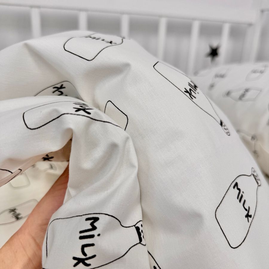 Постільна білизна в дитяче ліжечко 120х60 см Oh My Kids &laquo;Milk Bottles&raquo;
