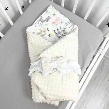 Конверт на выписку Oh My Kids &laquo;Зайки на лесной полянке&raquo; сатин