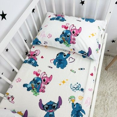 Детская простыня на резинке в кровать 120х60 см Oh My Kids "Стич"