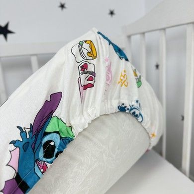 Детская простыня на резинке в кровать 120х60 см Oh My Kids "Стич"