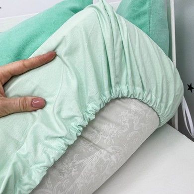 Комплект бортики+плед у дитяче ліжечко 120х60 см Oh My Kids "Единорожки на хмарках"