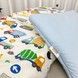 Комплект в коляску: сатиновая простыня+подушка Oh My Kids "Машинки" голубой