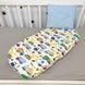 Комплект в коляску: сатиновая простыня+подушка Oh My Kids "Машинки" голубой