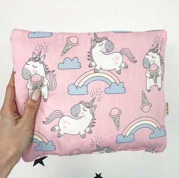 Подушка в коляску Oh My Kids Єдиноріжки 25х30 см