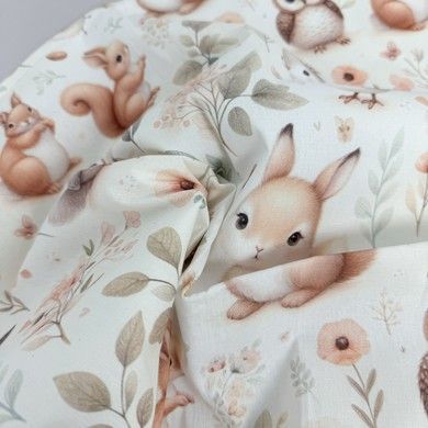 Дитяча непромокаюча пелюшка 50х70 см Oh My Kids &laquo;Лисички Совенята&raquo; бежевий