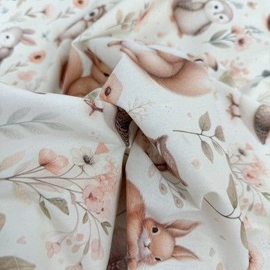 Дитяча непромокаюча пелюшка 50х70 см Oh My Kids &laquo;Лисички Совенята&raquo; бежевий