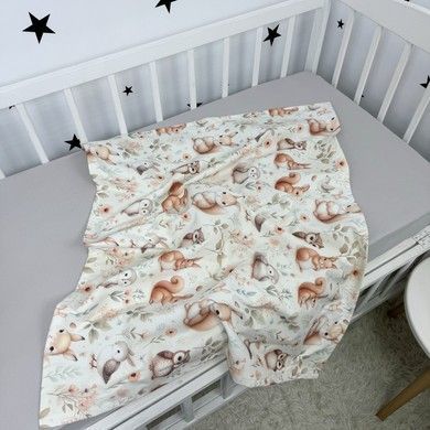 Дитяча непромокаюча пелюшка 50х70 см Oh My Kids &laquo;Лисички Совенята&raquo; бежевий