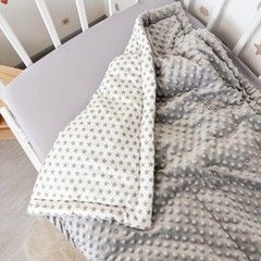 Плед-ковдра з утеплювачем сезон осінь-зима-весна Oh My Kids &laquo;Сірі Зірки&raquo; сірий
