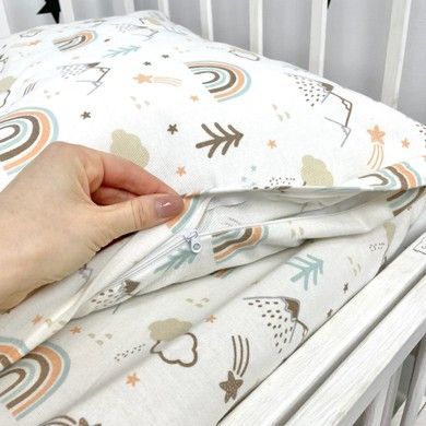 Фланелева дитяча постільна білизна Oh My Kids "Веселки"