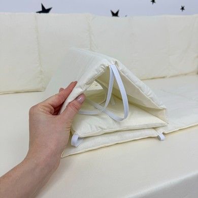 Однотонные бортики в детскую кроватку 120х60 см Oh My Kids Молочный