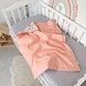 Бавовняний конверт на виписку для дівчинки Oh My Kids "Зайчики Лисички" персиковий
