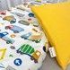 Комплект в коляску для мальчика: простыня+подушка Oh My Kids "Машинки" желтый