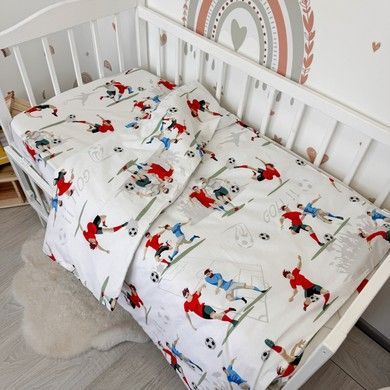 Пододеяльник на молнии 120х90 см для мальчика Oh My Kids "Футбол" ранфорс