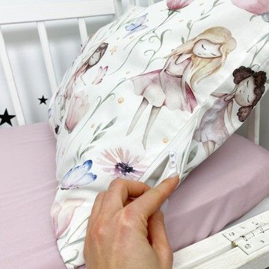 Постільна білизна в ліжечко 120х60 см для дівчинки Oh My Kids "Феєчки"