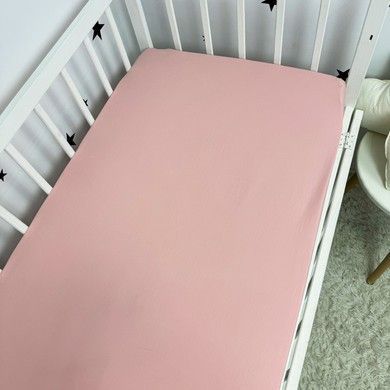 Сатиновый однотонный комплект в кроватку Oh My Kids "Розово-пудровый"