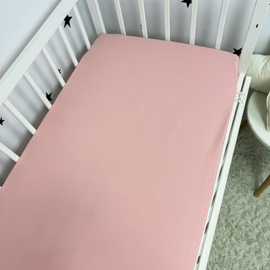 Сатиновий однотонний комплект в ліжечко Oh My Kids "Рожево-пудровий"