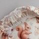 Простирадло на гумці в коляску+подушка Oh My Kids "Лисички Совенята" бежевий