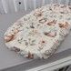 Простирадло на гумці в коляску+подушка Oh My Kids "Лисички Совенята" бежевий