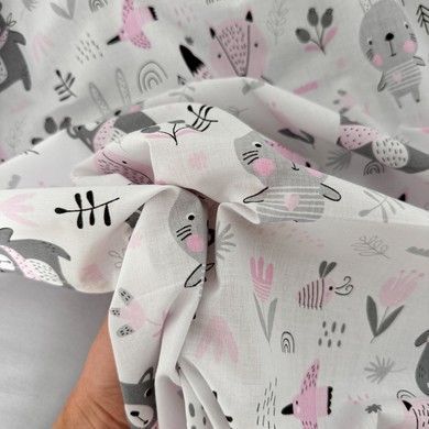 Набір натуральних бавовняних пелюшок 3 шт для дівчинки Oh My Kids "Феї" рожевий