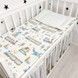 Дитяче простирадло фланель (байка) 140х70 см Oh My Kids &laquo;Паровозики&raquo; блакитний