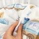 Дитяче простирадло фланель (байка) 140х70 см Oh My Kids &laquo;Паровозики&raquo; блакитний