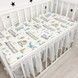 Дитяче простирадло фланель (байка) 140х70 см Oh My Kids &laquo;Паровозики&raquo; блакитний