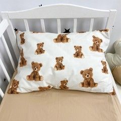 Дитяча наволочка 40х60 см на молнії Oh My Kids "Ведмедики" бежевий