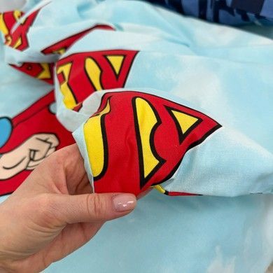 Детская простыня на резинке 120х60 см Oh My Kids "Супермен" ранфорс