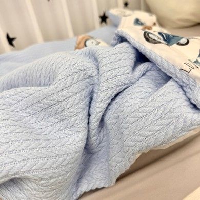 Конверт-плед на виписку для хлопчика 100х80 см Oh My Kids "Ретро машинки" блакитний