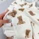 Детский плед из четырехслойного муслина с рюшами 90х70 см Oh My Kids "Brown Bears" бежевый