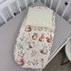 Простирадло на гумці в коляску+подушка Oh My Kids "Лисички Совенята" молочний