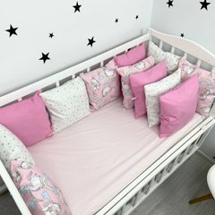 Бортики подушки в дитяче ліжко Oh My Kids "Єдинорожки" рожевий