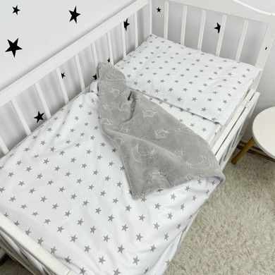 Всесезонный детский плед со съемным утеплителем Oh My Kids &laquo;Звезды&raquo; серый