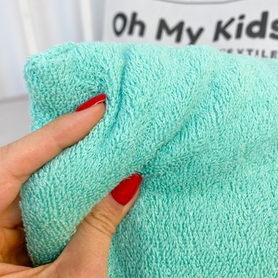 Подушка з махровою наволочкою в коляску 30х25 см Oh My Kids колір яскраво-мятний