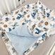Пододеяльник детский натуральный 105х140 см Oh My Kids "Ретро машинки" голубой