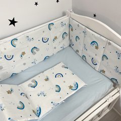 Бортики у дитяче ліжечко Oh My Kids "Веселки" блакитний