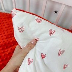 Всесезонний дитячий плед для дівчинки Oh My Kids &laquo;Червоні сердечки&raquo;