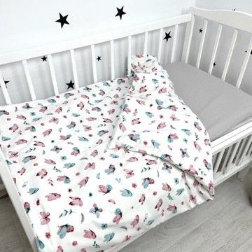 Теплый фланелевый детское пододеяльник 120х90 см Oh My Kids &laquo;Butterflies&raquo; розовый