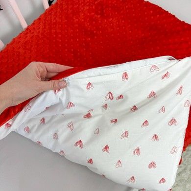 Всесезонний дитячий плед для дівчинки Oh My Kids &laquo;Червоні сердечки&raquo;