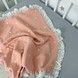 Легкий муслиновый плед с кружевом 90х70 см Oh My Kids "Powder Hearts" пудровый