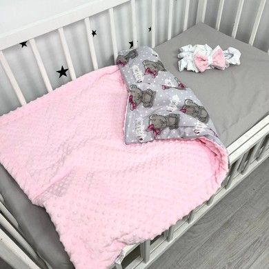 Демісезонний конверт на виписку Oh My Kids &laquo;Ведмедики з бантиками&raquo; сезон осінь-весна