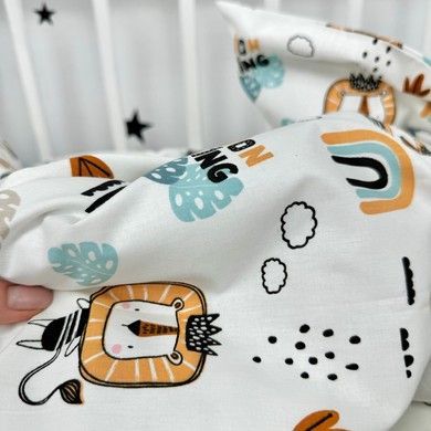 Натуральное детское постельное белье в кровать 120х60 см Oh My Kids &laquo;Lions&raquo;