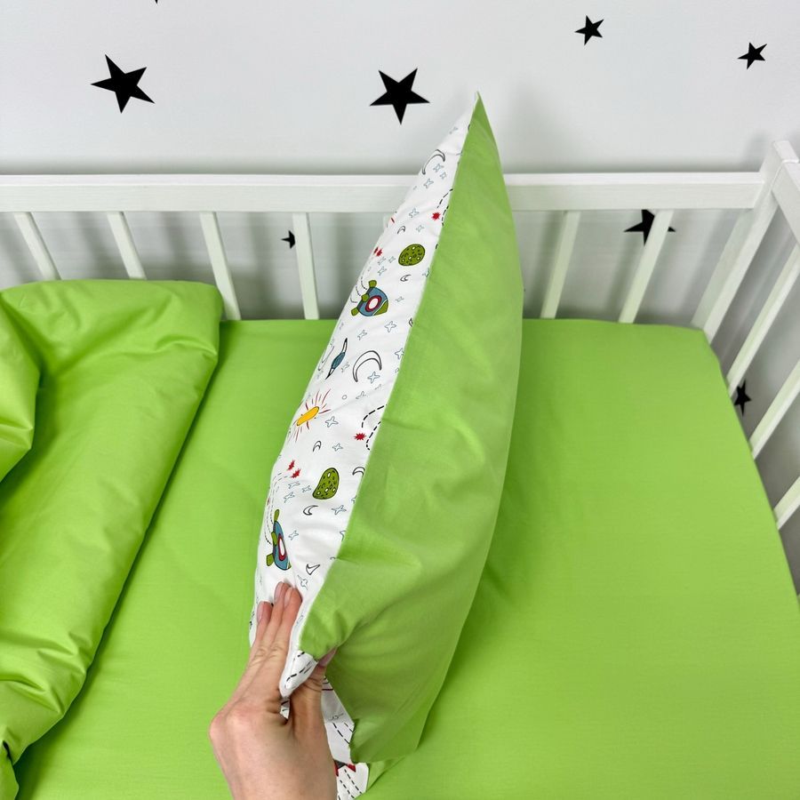 Постільна білизна для новонародженого Oh My Kids "Rockets" зелений