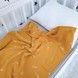 Детский муслиновый плед для новорожденных 90х70 см Oh My Kids "Листочки" горчичный