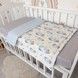 Легкий натуральний конверт на виписку Oh My Kids "Зайчики на повітряних кулях" блакитний