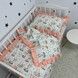 Натуральный комплект постельного белья с рюшами в кровать 120х60 см Oh My Kids &laquo;Зверюшки&raquo; персиковый ранфорс